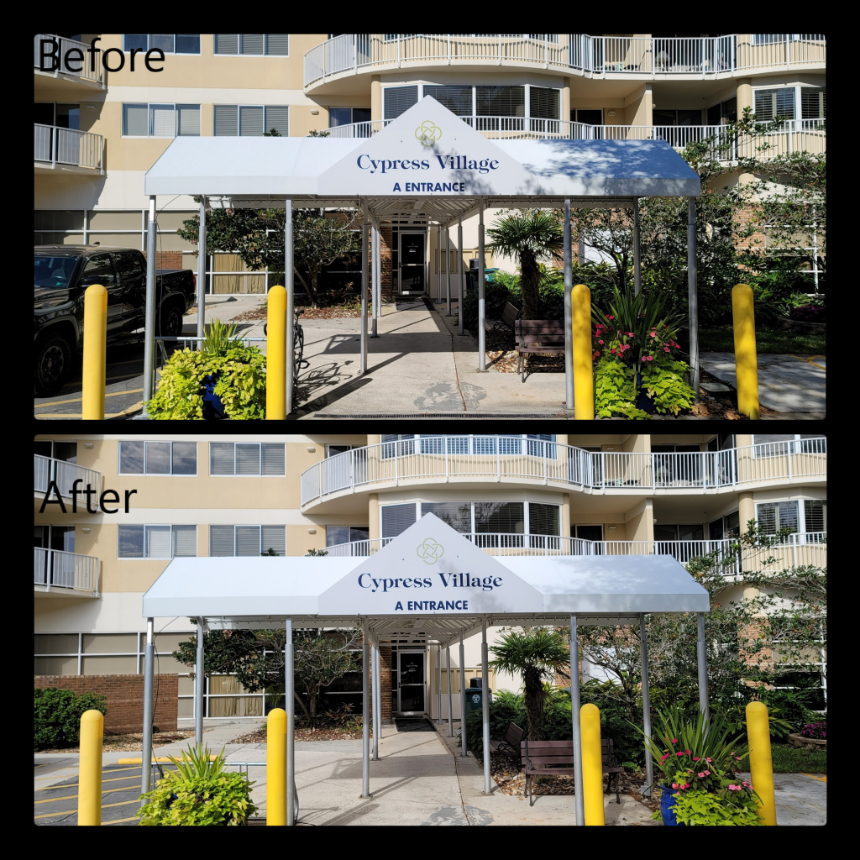 Awning cleaning